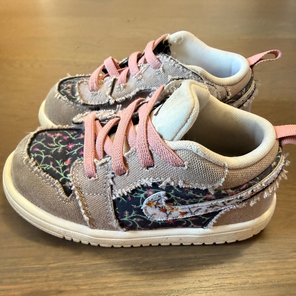 Jordan Kids Sneakers with Pink and Mauve Accents